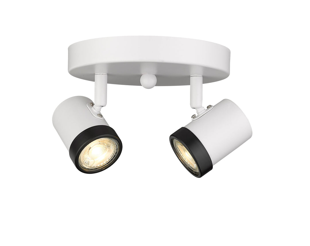 Spot-On Two Light Multi-Finish Flush Mount White Mirage Lighting