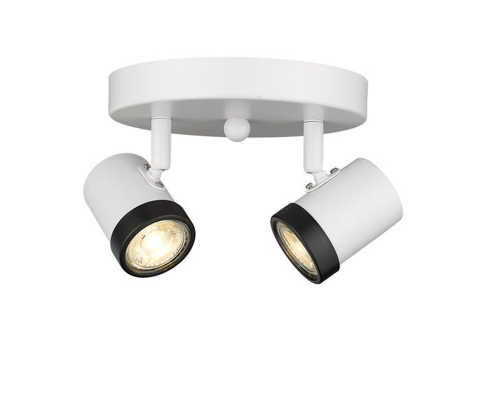 Spot-On Two Light Multi-Finish Flush Mount White Mirage Lighting