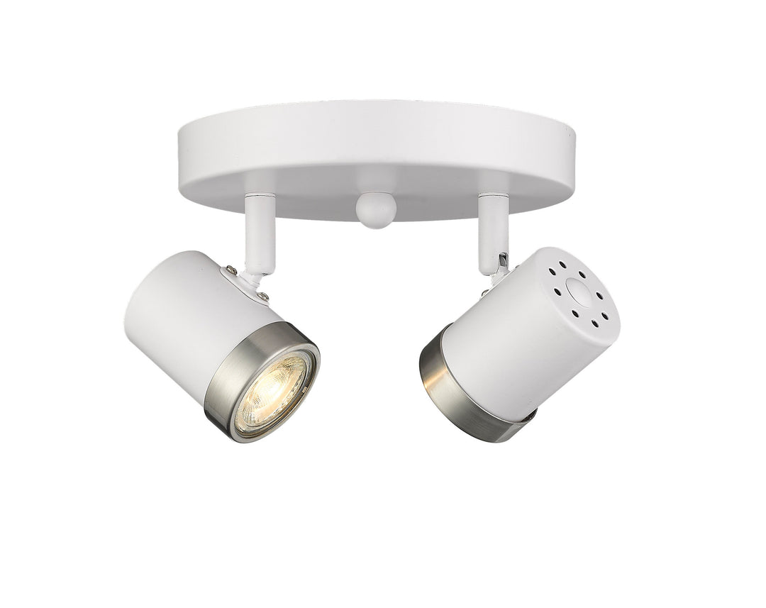 Spot-On Two Light Multi-Finish Flush Mount White Mirage Lighting
