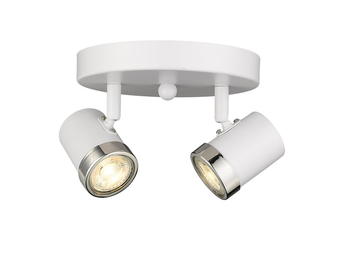 Spot-On Two Light Multi-Finish Flush Mount White Mirage Lighting