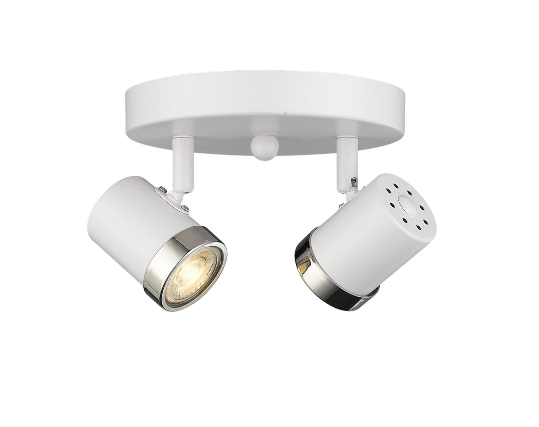 Spot-On Two Light Multi-Finish Flush Mount White Mirage Lighting