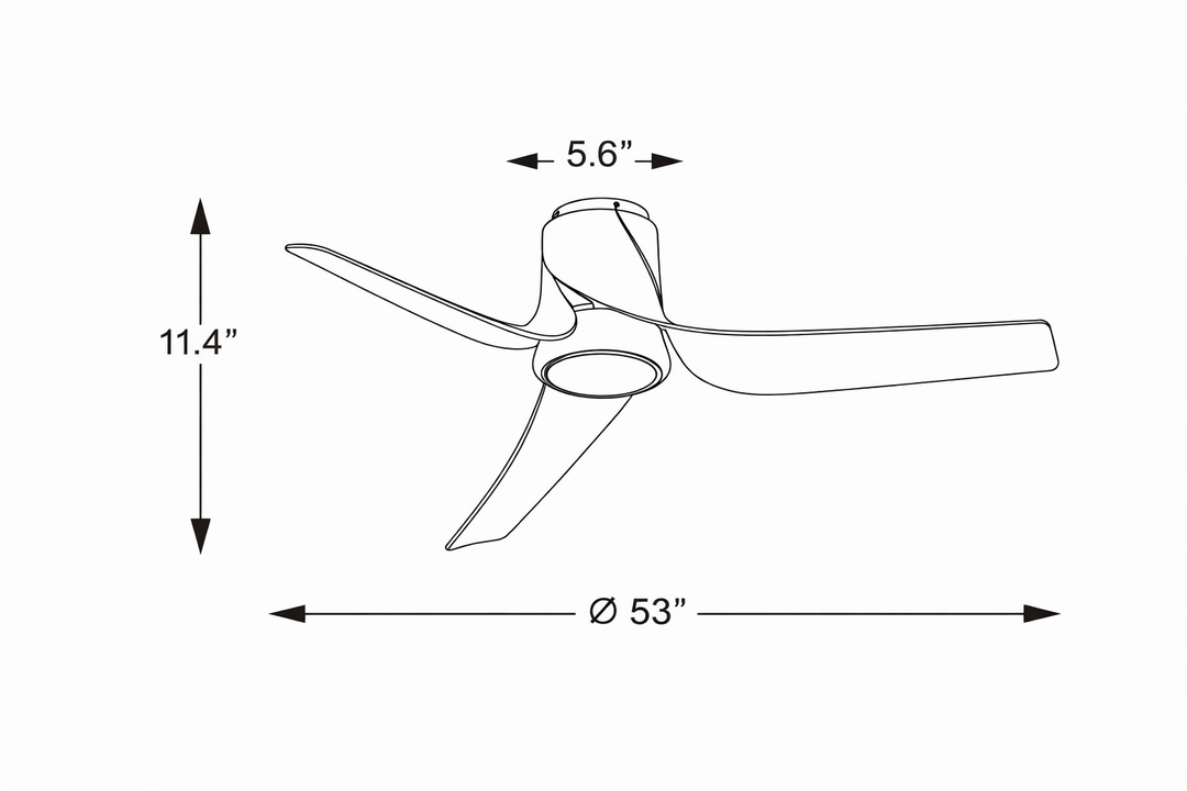 Banana Leaf 53" Flush Ceiling Fan Mirage Lighting