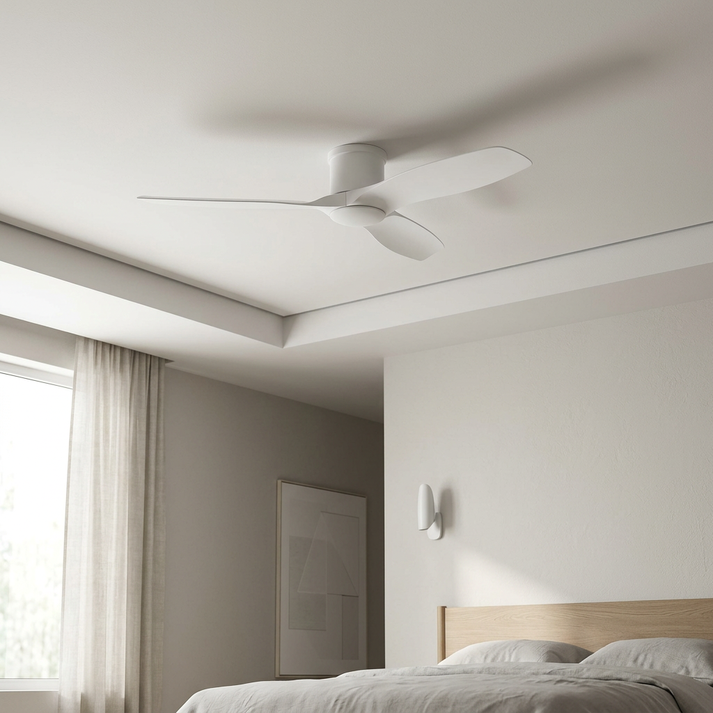 Apollo 52" Flush Ceiling Fan in Matte White Mirage Lighting Group