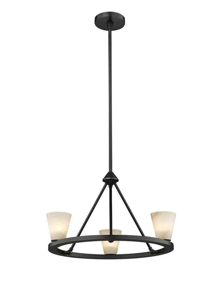 Ironstone 3-Light Spanish Alabaster Chandelier
