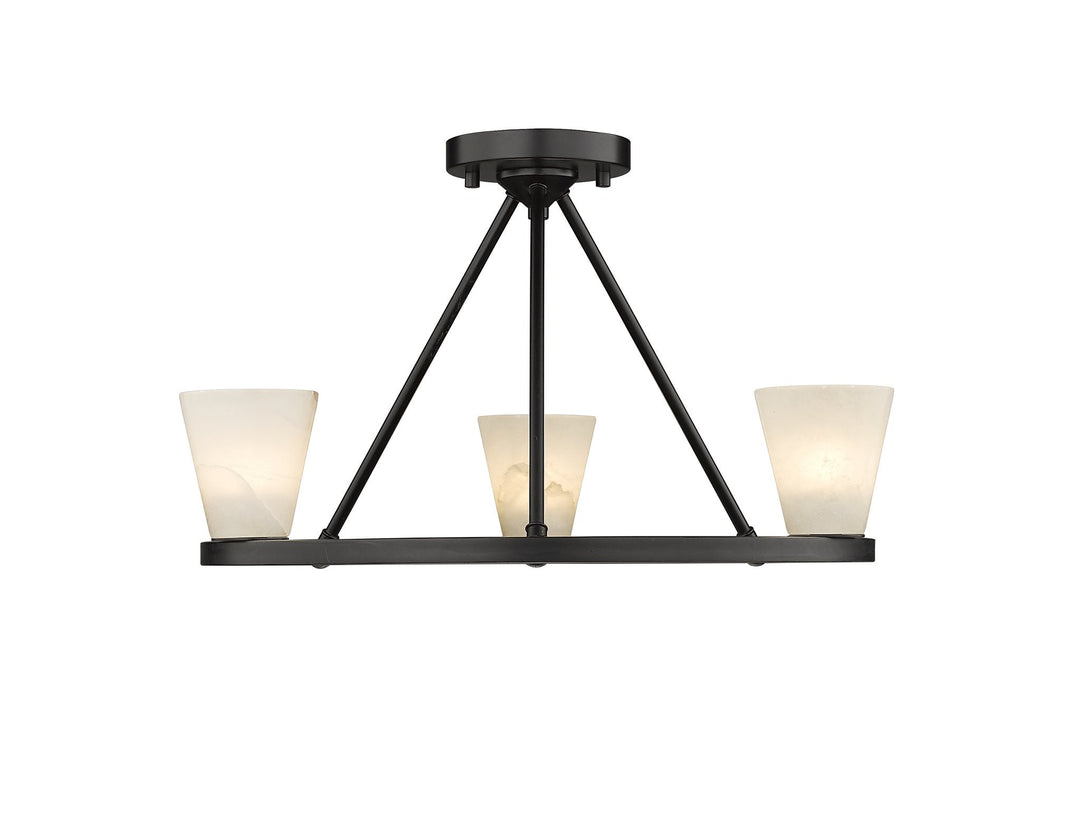 Ironstone 3-Light Spanish Alabaster Chandelier