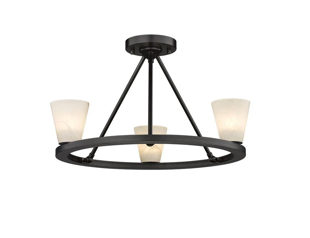 Ironstone 3-Light Spanish Alabaster Chandelier