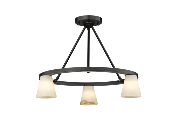 Ironstone 3-Light Spanish Alabaster Chandelier
