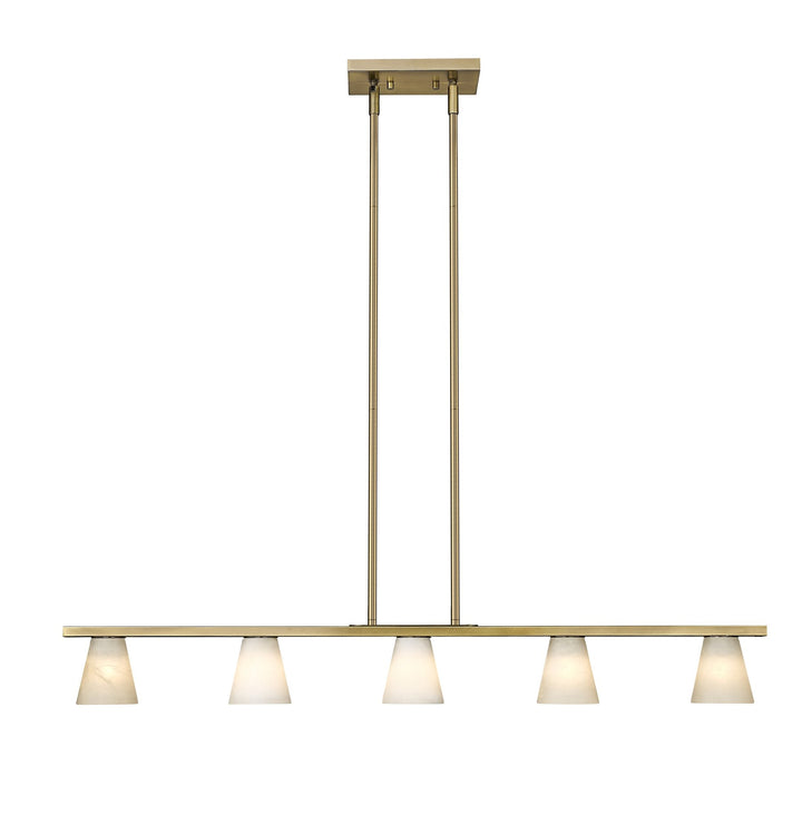 Ironstone 5-Light Spanish Alabster Linear Pendant