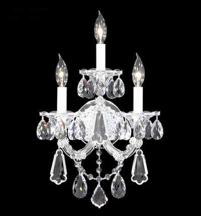 Maria Theresa Royal Three Light Wall Sconce in Silver James R. Moder Canada