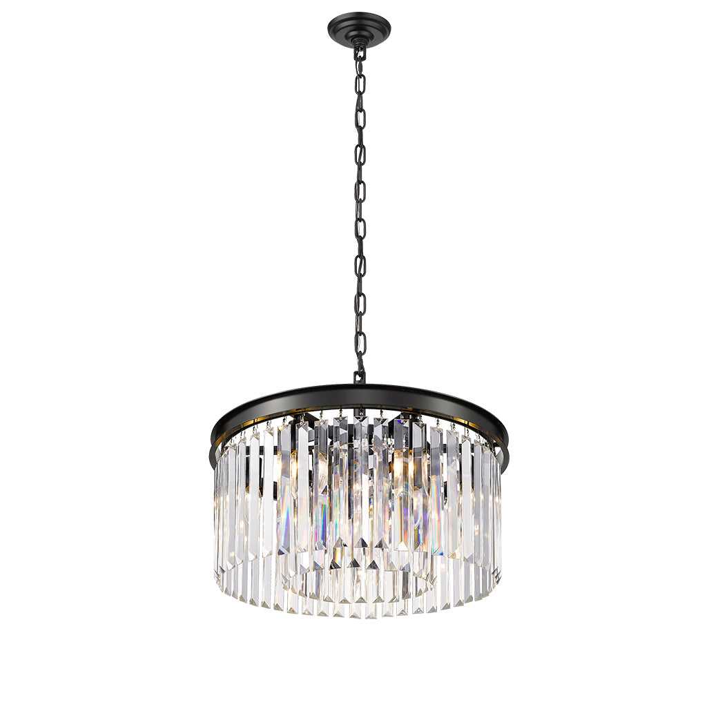 Soraya 6-Light Black Crystal Pendant Mirage Lighting