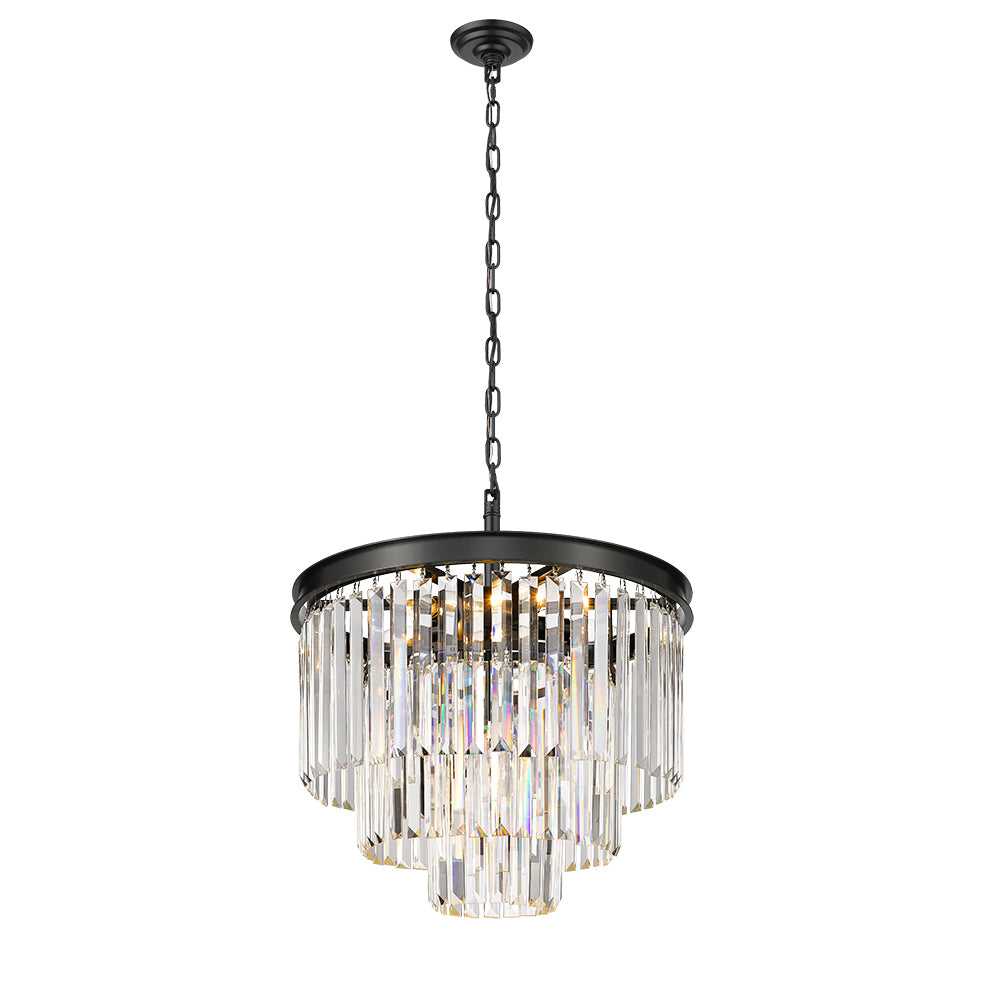 Soraya 6-Light Black Crystal Chandelier Mirage Lighting
