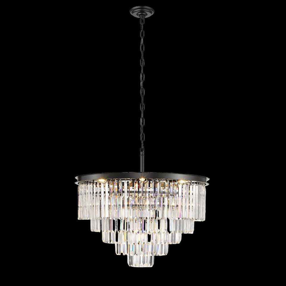 Soraya 10-Light Black Crystal Chandelier Mirage Lighting