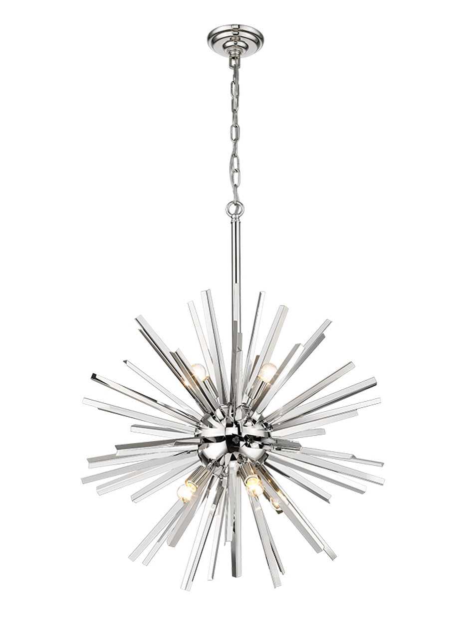 BLAST 8-Light 32" Stainless Steel Pendant Mirage Lighting