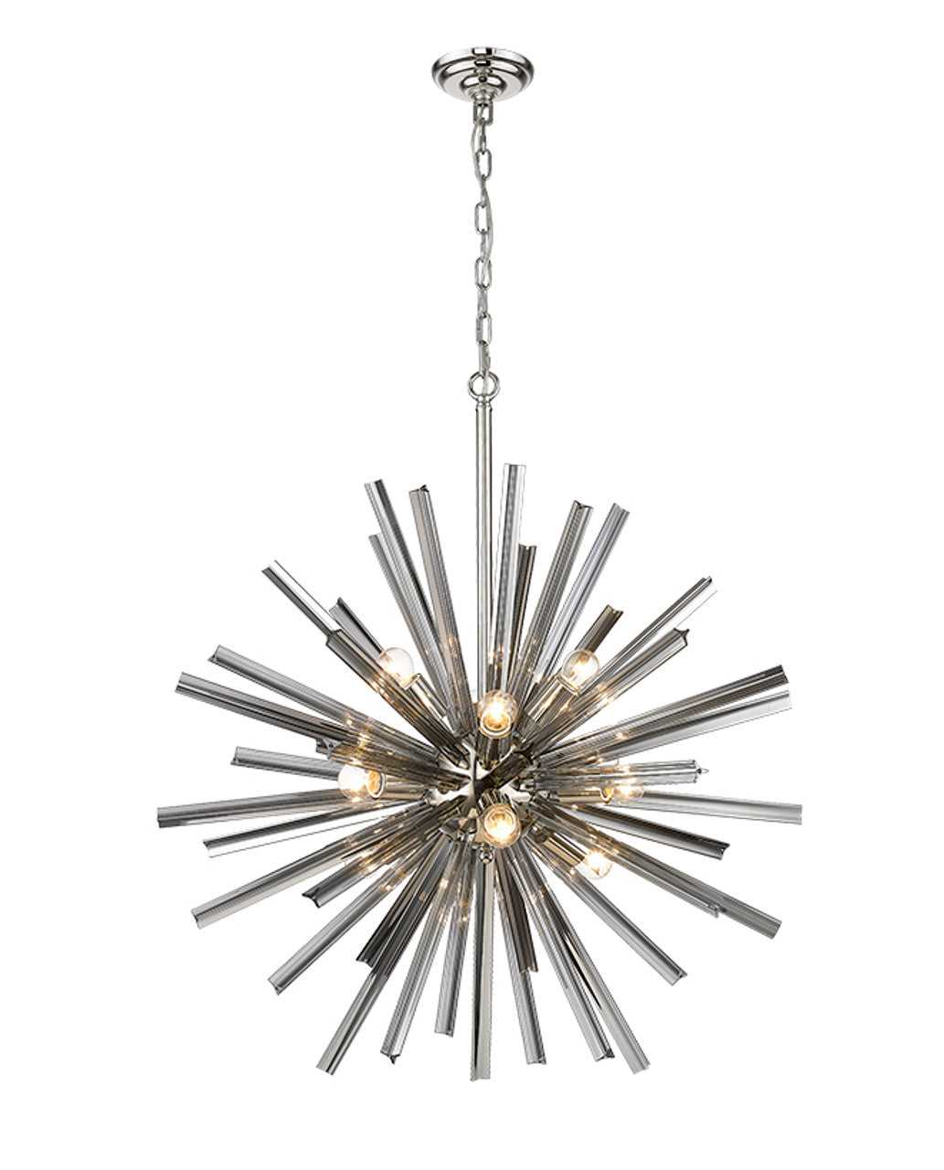 Smokey 12-Light 30" Plated Steel with Smoked Glass Mirage Lighting Group