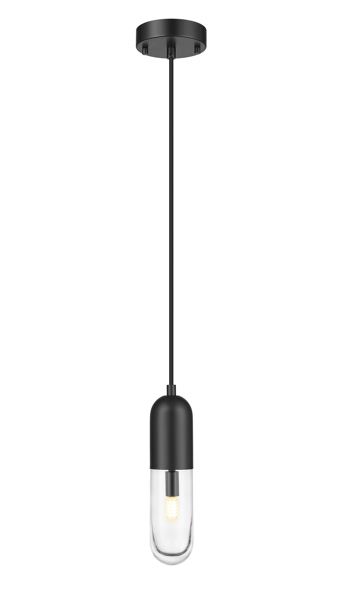 1 Light Pendant in Matte Black Moderno Lighting