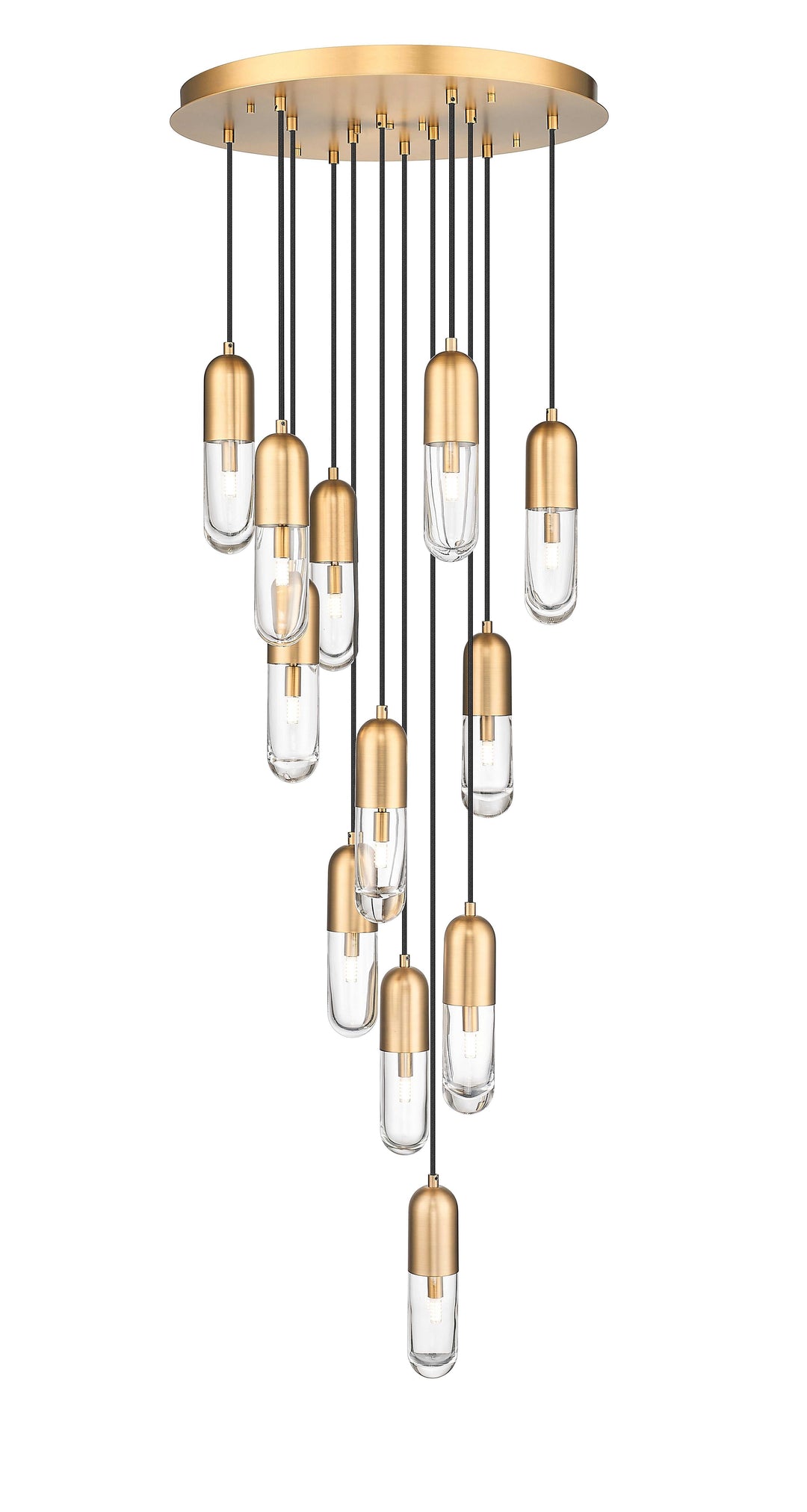12 Light Pendant in Aged Brass Moderno Lighting