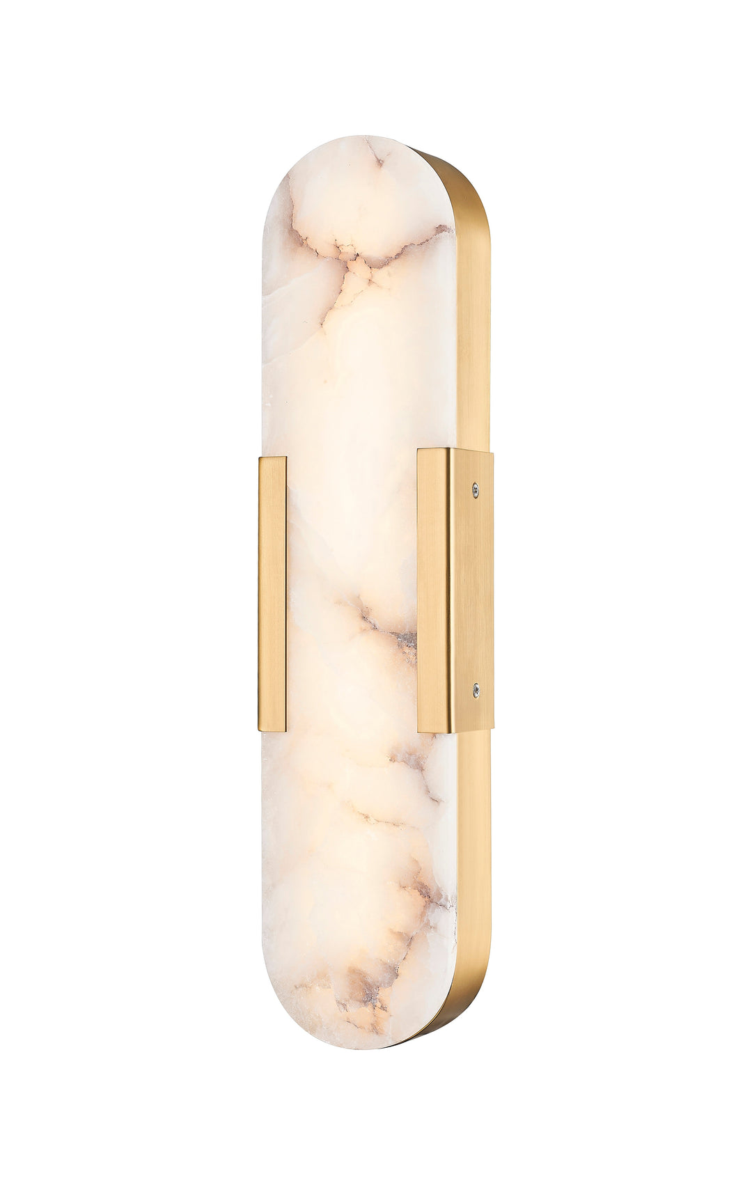 LED Wall Sconce with Alabaster Stone in Aged Brass Moderno Lighting