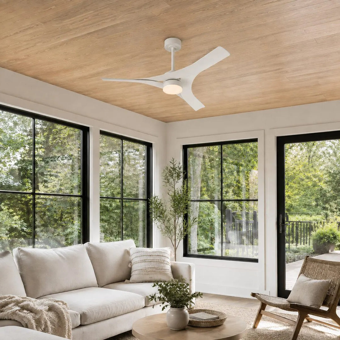 MAUI 48" Matte White LED DC Motor Smart Ceiling Fan