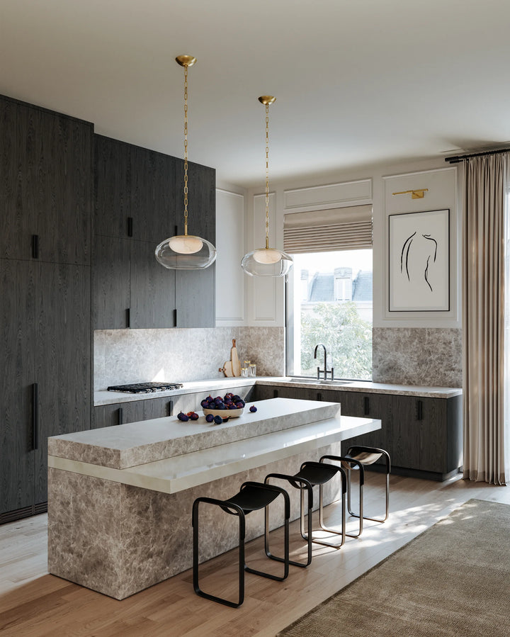 Moore LED Pendant in Aged Brass