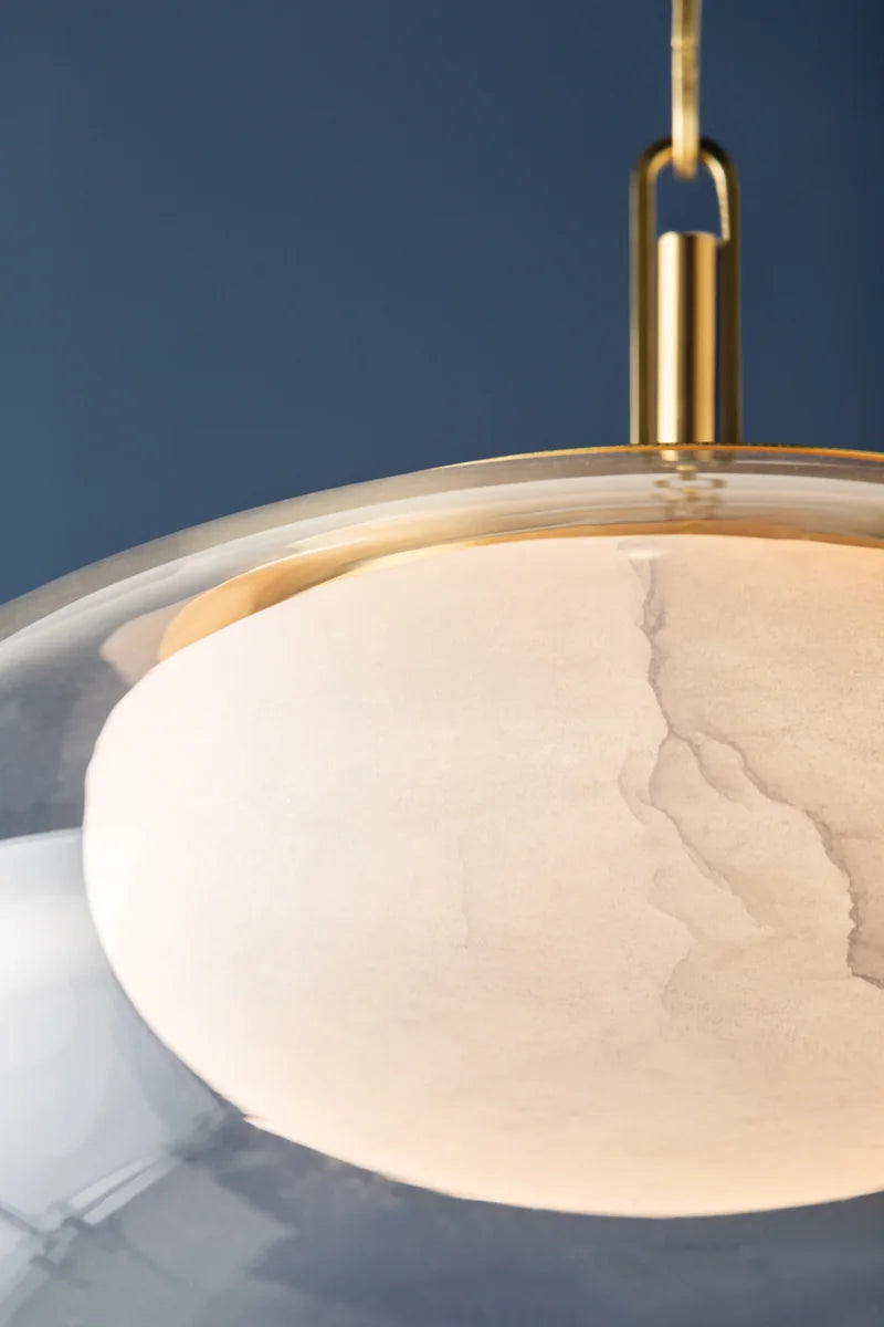 Moore LED Pendant in Aged Brass