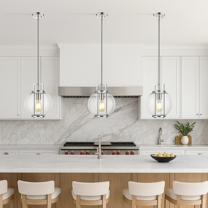 Orbem 1-Light 10" Polished Nickel Pendant
