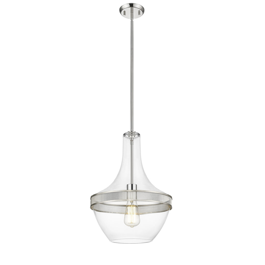 Grace 1-Light Polished Nickel Pendant Mirage Lighting Group