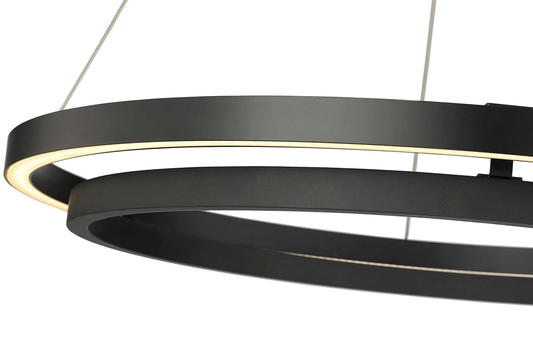 Du-Ring Flat Black & Black Wood Duo 30 Inch Integrated LED Round Chandelier By Modition Lighting (Copy) Modition Lighting