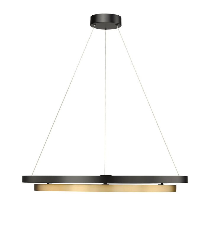 Du-Ring Flat Black & Oxidized Gold Duo 30 Inch Integrated LED Round Chandelier By Modition Lighting - available from The Lighting Shoppe, trusted by Canadian homeowners