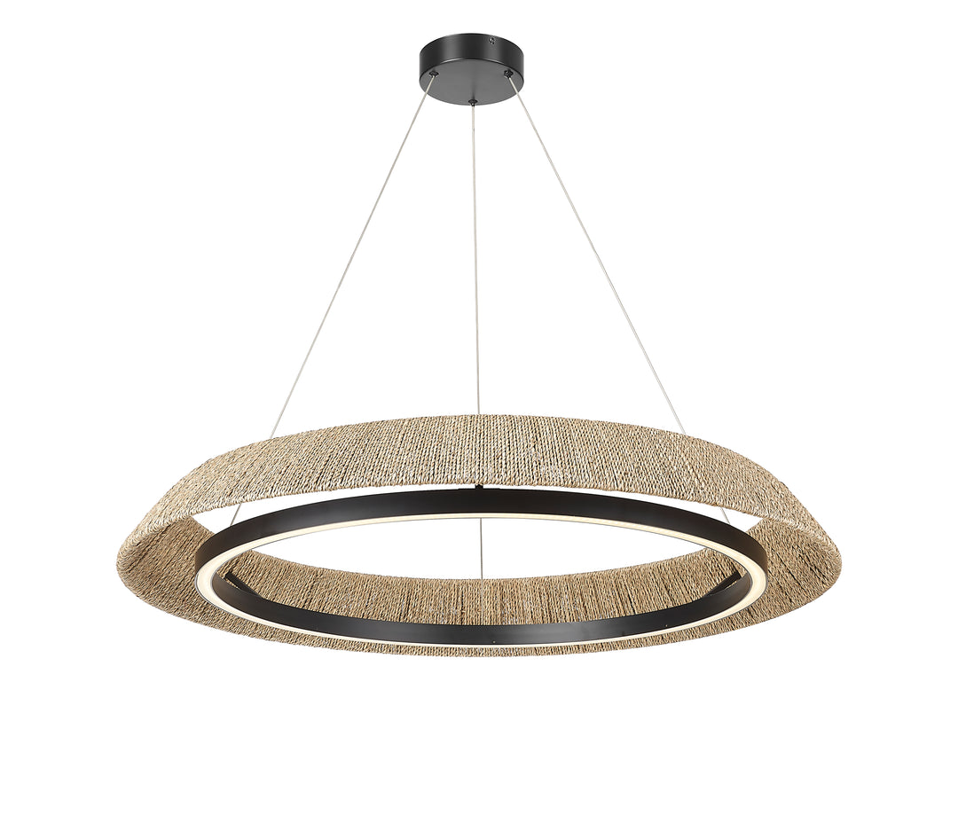 Natural Du-Ring Black 38 Inch Integrated LED Round Chandelier