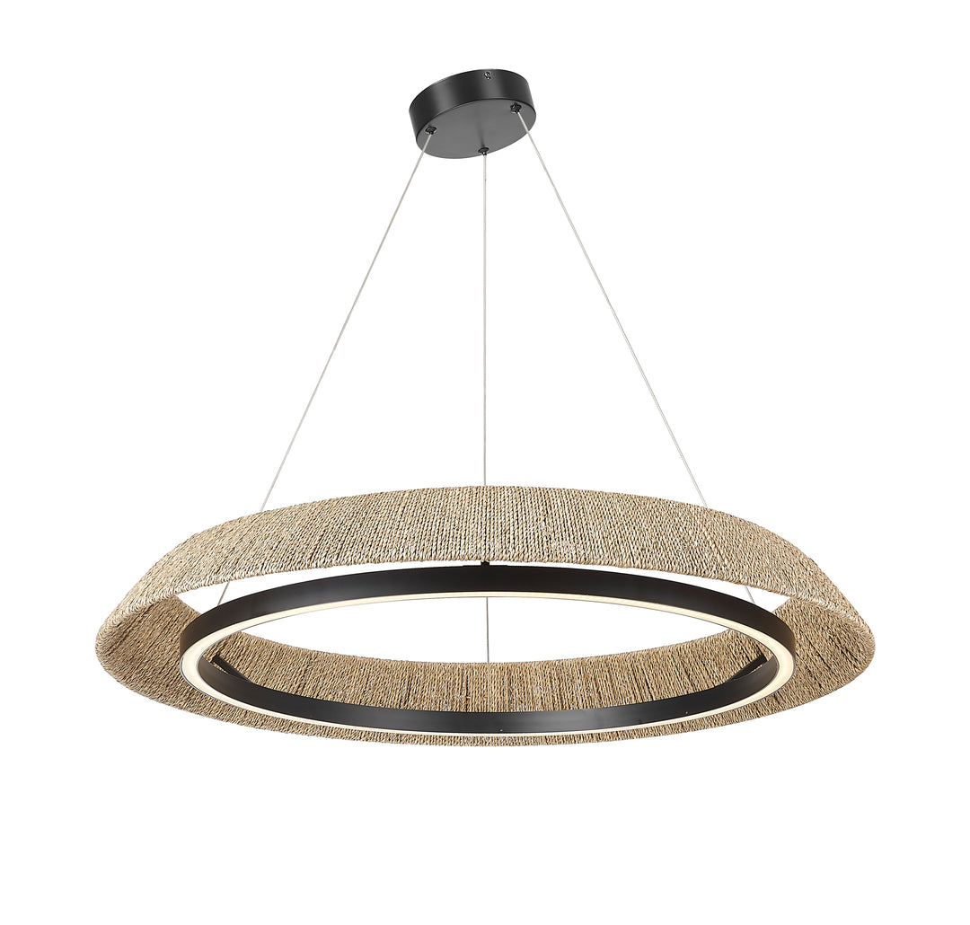 Natural Du-Ring Black 38 Inch Integrated LED Round Chandelier