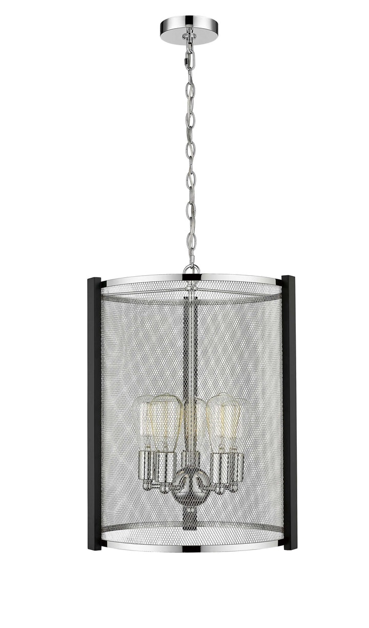 Forge & Fern 5-Light Polished Nickel with Multi-Finish Pendant Mirage Lighting Group