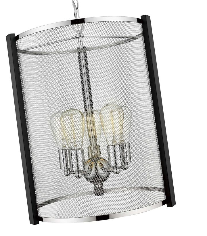 Forge & Fern 5-Light Polished Nickel with Multi-Finish Pendant Mirage Lighting Group