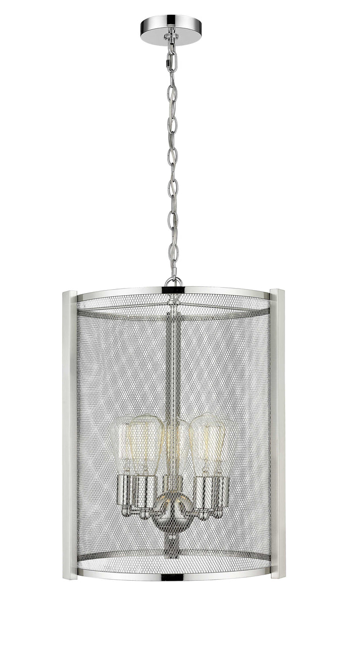 Forge & Fern 5-Light Polished Nickel with Multi-Finish Pendant Mirage Lighting Group