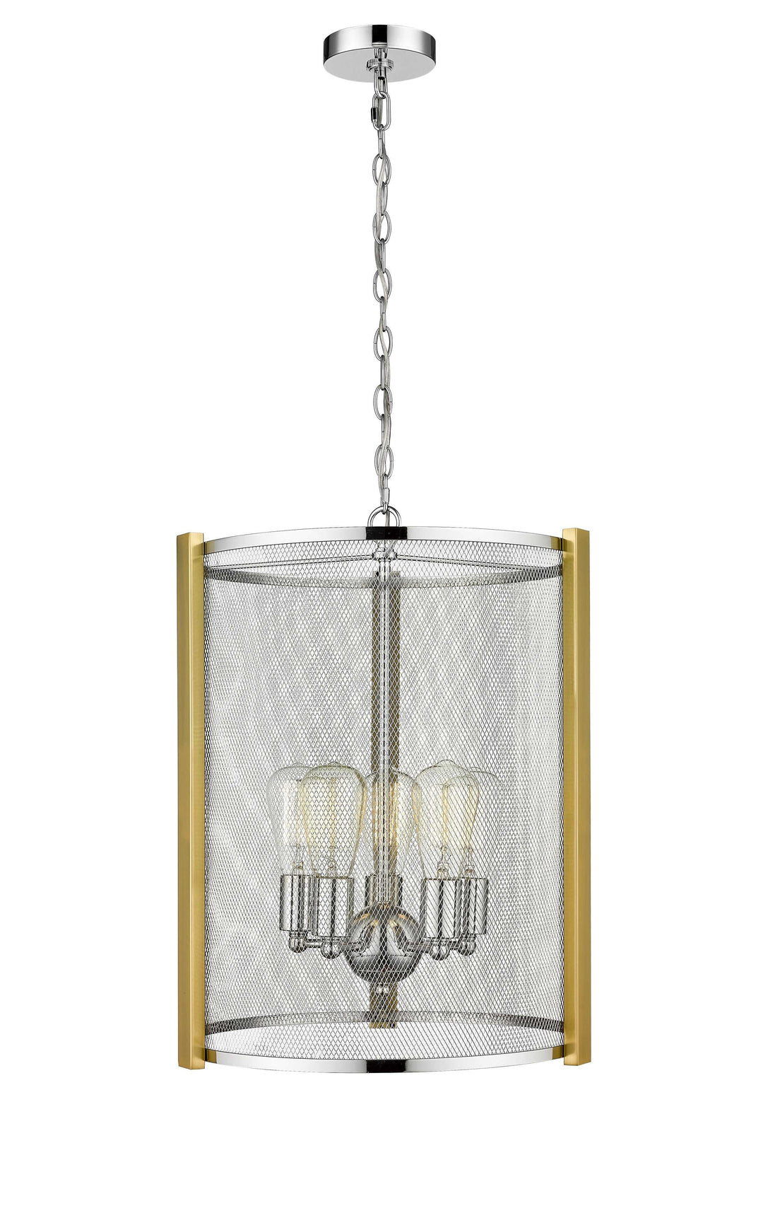 Forge & Fern 5-Light Polished Nickel with Multi-Finish Pendant Mirage Lighting Group