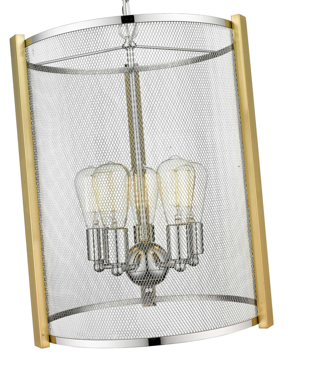 Forge & Fern 5-Light Polished Nickel with Multi-Finish Pendant Mirage Lighting Group