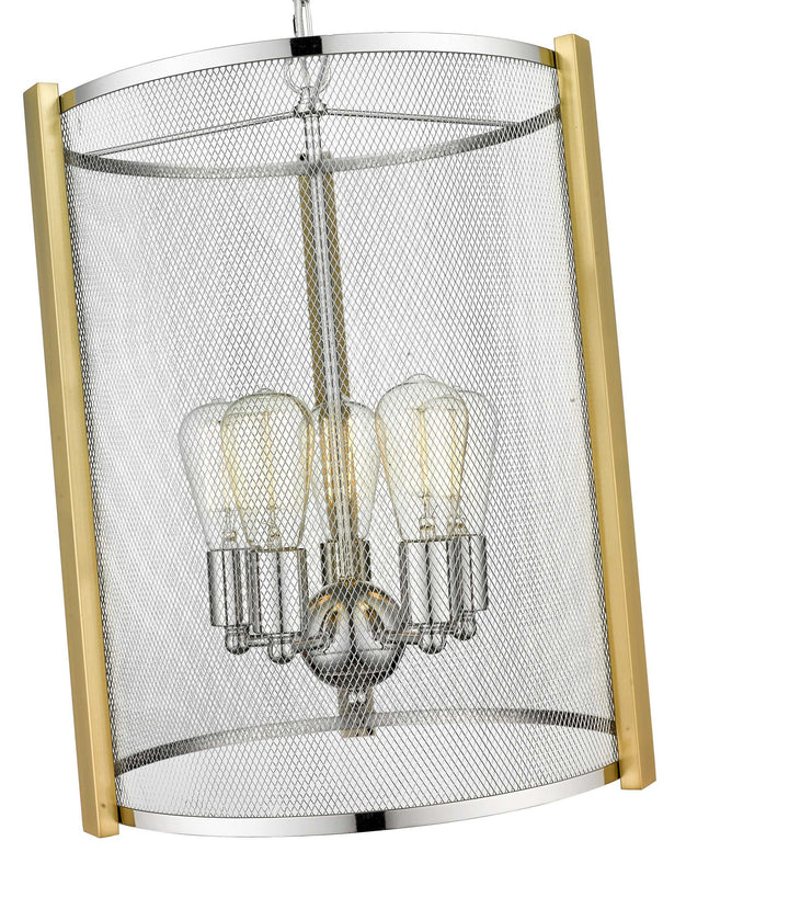 Forge & Fern 5-Light Polished Nickel with Multi-Finish Pendant Mirage Lighting Group