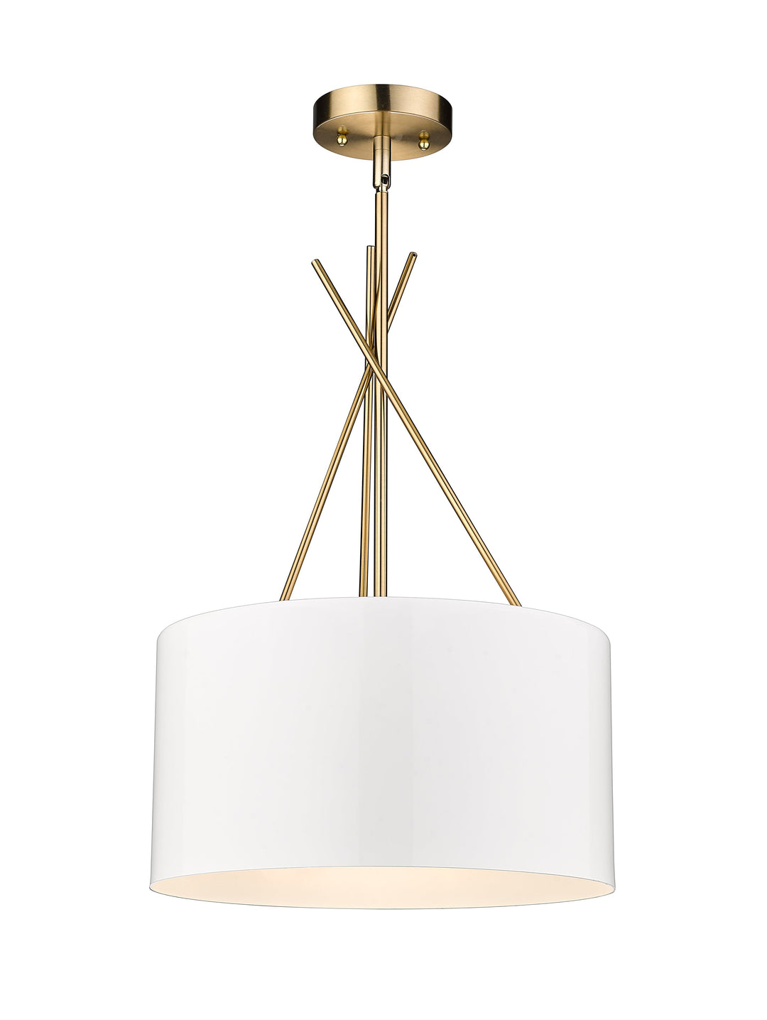 Twizzle Three Light White & Gold Pendant Mirage Lighting Group