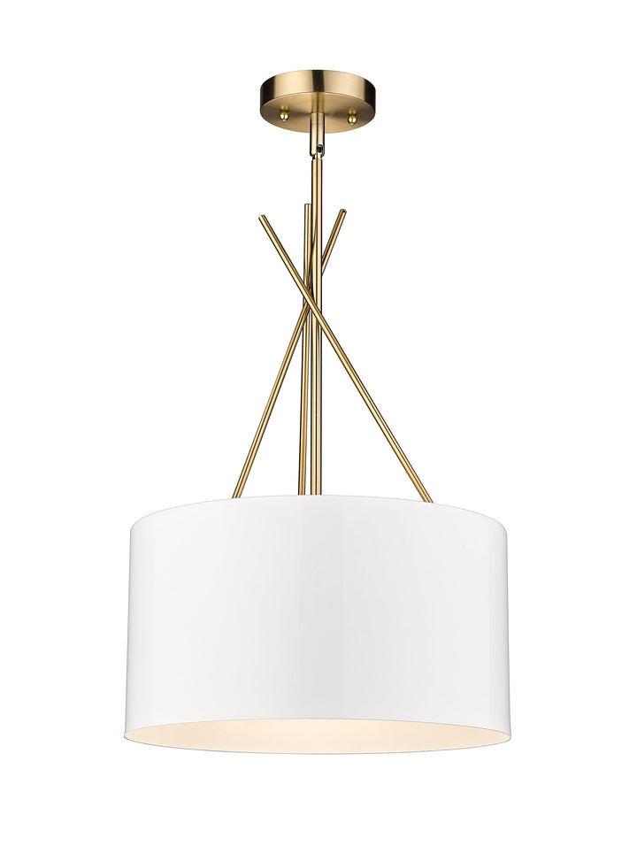 Twizzle Three Light White & Gold Pendant Mirage Lighting Group