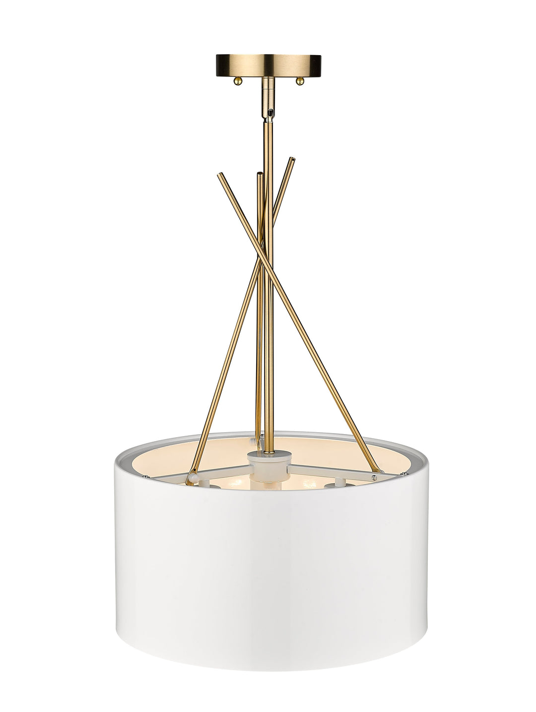 Twizzle Three Light White & Gold Pendant Mirage Lighting Group
