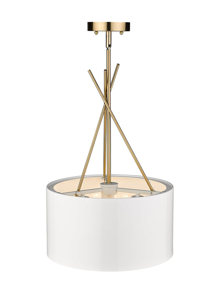 Twizzle Three Light White & Gold Pendant Mirage Lighting Group