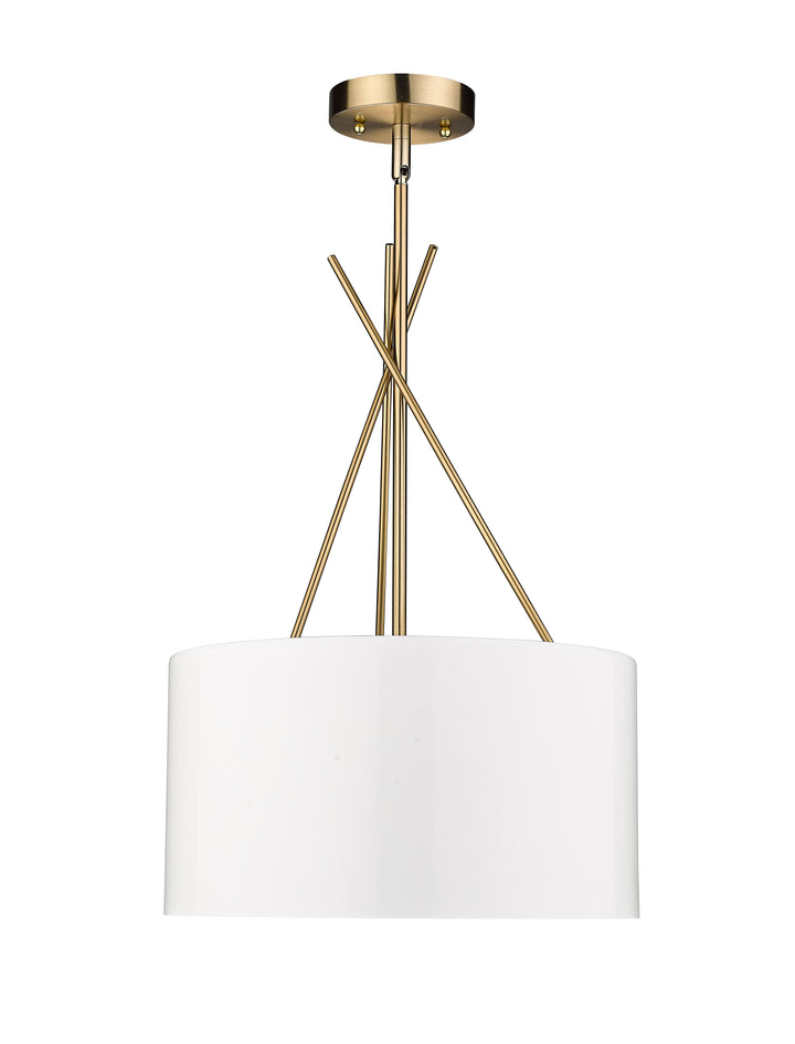 Twizzle Three Light White & Gold Pendant Mirage Lighting Group