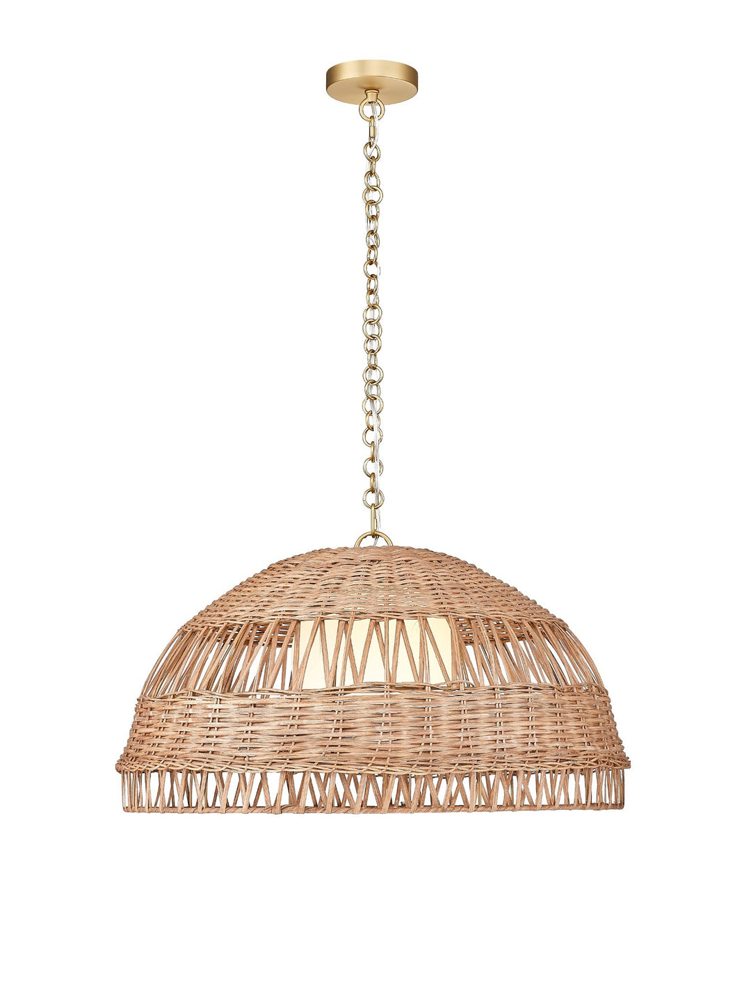 NOTO 1-Light Natural Rattan Pendant by Mirage Lighting