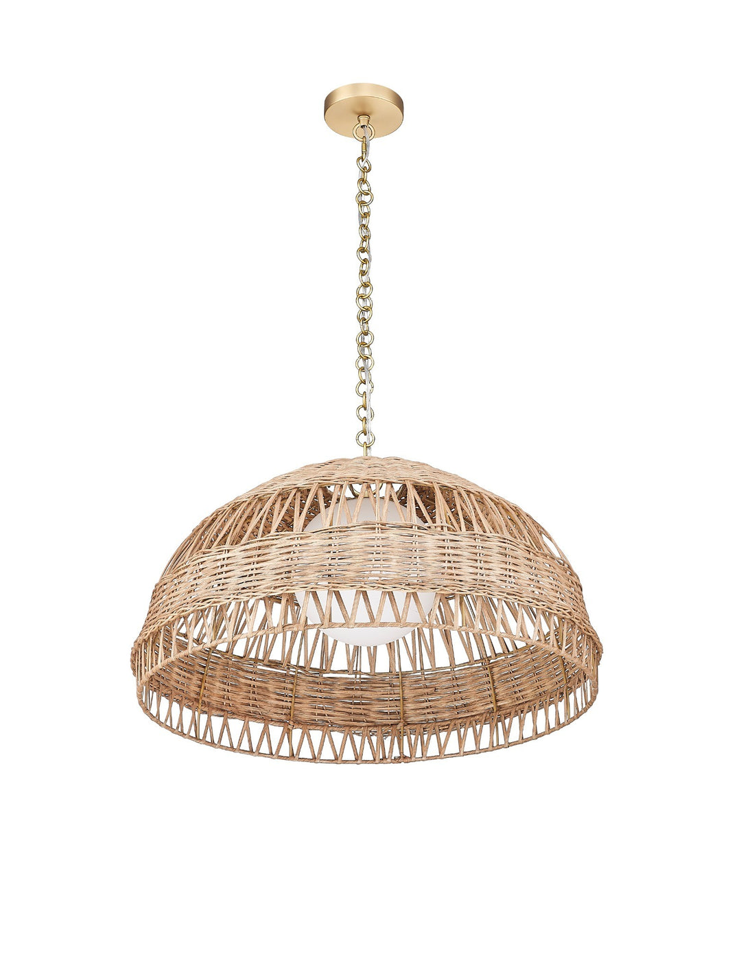 NOTO 1-Light Natural Rattan Pendant by Mirage Lighting