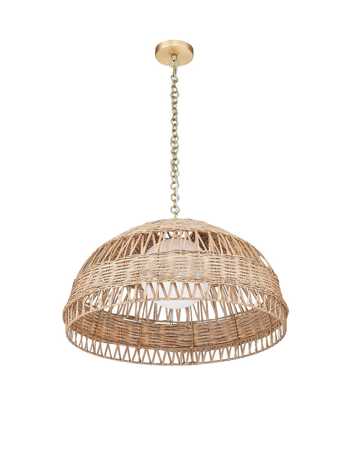 NOTO 1-Light Natural Rattan Pendant by Mirage Lighting