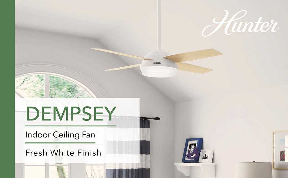 Dempsey with LED Light 44 inch Hunter Fan Canada