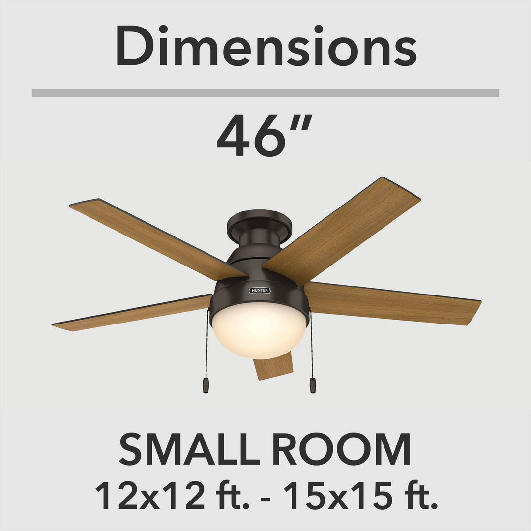 Anslee Low Profile with LED Light 46 inch Hunter Fan Canada
