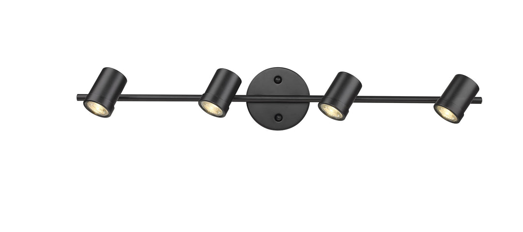 Spot-On Four Light Multi-Finish Black Track Mirage Lighting