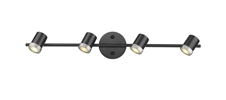 Spot-On Four Light Multi-Finish Black Track Mirage Lighting
