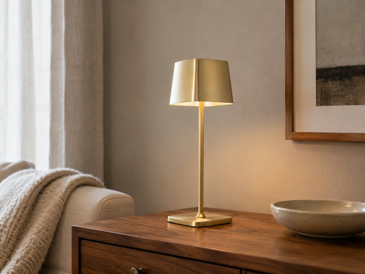 Task Portables LED Table Lamp in Soft Brass