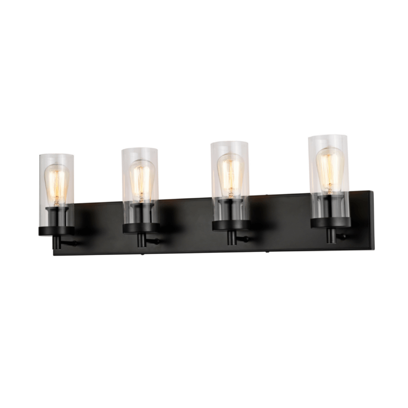 Elliot 4-Light 30" Bathroom Vanity Wall Light Lit Up